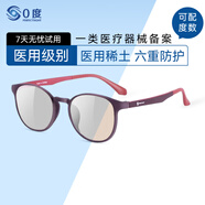 0度（PERFECTSIGHT）稀土六防 防藍光防輻射眼鏡 平光鏡電腦手機護目鏡 近視可配度數 稀土六防鏡片B6013-C4紅 0-400度（1.60稀土近視鏡片）