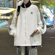 Equipment阿迪三葉草秋季夾克外套男女休閑新款立領(lǐng)運動(dòng)拉鏈上衣情侶 阿迪達斯白色 3XL 阿迪達斯3XL 170-190斤