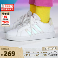 ADIDAS阿迪達斯男女鞋NEO板鞋小白鞋GRAND COURT 耐磨百搭休閑鞋 云白/虹彩GY2326 39