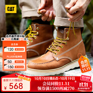 CAT卡特馬丁靴工裝靴子男鞋牛皮戶外美式復古機車靴P721411M3EDC36 棕黃 42