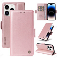 簡約小羊皮紋套適用于蘋果15手機殼iphone14pro max全包13插卡12防摔翻蓋保護套 玫瑰金 iPhone6s