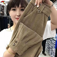 啄木鳥雪尼爾細(xì)絲絨休閑哈倫褲女秋冬季寬松顯瘦小腳長褲洋氣百搭蘿卜褲 黑色薄 輕薄 4XL