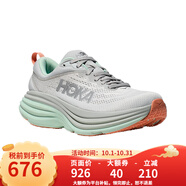 HOKA ONE ONE 女款 Bondi 8邦代8輕便緩震慢跑鞋運(yùn)動(dòng)鞋 1127952女款SQB-星塵灰/藍(lán)綠色 39 (US7.5 39 1/3)