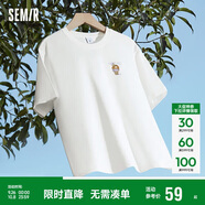 森馬（Semir）【多彩涼感T】短袖t恤女夏中長款寬松舒適刺繡上衣109324100007