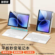 智思慧適用小米平板8/8Pro7/7pro藍牙鍵盤(pán)保護套11.2英寸xiaomipad磁吸分體硅膠殼智能觸控背光鍵盤(pán) 白色