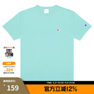 Champion冠軍棉T恤男夏季美式復古運動(dòng)情侶圓領(lǐng)簡(jiǎn)約多巴胺穿搭短袖上衣女 薄荷綠 M