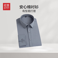 紅豆（Hodo）長(zhǎng)袖襯衫男商務(wù)通勤彈力工裝襯衫職業(yè)襯衫白襯衫 淺灰S2 42