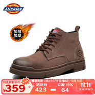 Dickies馬丁靴男靴2025秋冬靴子男英倫風(fēng)短靴簡(jiǎn)約百搭高幫男鞋情侶工裝鞋 棕色加絨【男女款】 39
