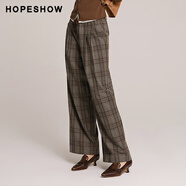 紅袖（hopeshow）女長(cháng)褲 酒紅格 S