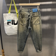 GUANGAN AEPE復古懷舊漸變色蘿卜九分牛仔褲男潮牌中腰水洗薄款高端錐形9分褲 復古藍 錐形小腳 30 【115-125斤】