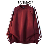 PANMAX插肩衛衣男士2025秋冬新款寬松休閑打底衫情侶長(cháng)袖t恤上衣 酒紅色 M   【建議 80-110斤】