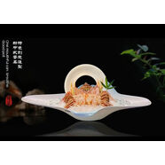 陶瓷刺身火鍋專(zhuān)用盤(pán)高端創(chuàng  )意海鮮姿造三文魚(yú)雕日料商用酒店干冰盤(pán) 12點(diǎn)7026x16點(diǎn)5cm含裝飾品