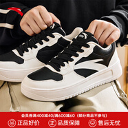 安踏（ANTA）輕松板鞋男鞋秋冬厚底小白鞋低幫白色休閑鞋子輕便運(yùn)動(dòng)鞋 紙莎白/黑-3 42 8.5(男42)