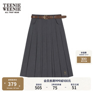 Teenie Weenie【趙露思同款】小熊女裝百褶中長裙A字裙灰色JK裙子 灰色 S (160)
