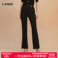 藍(lán)地（LANDI）赫本風(fēng)優(yōu)雅通勤西裝外套西服一粒扣修身OL女2025春新品 石墨黑褲子 S
