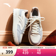 安踏（ANTA）982板鞋女2025秋季新款厚底低幫撞色小白運動休閑鞋 霜塔灰/象牙白/藕灰-5 36 (女5.5)