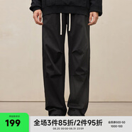 CHINISM  CH輕薄直筒傘兵褲男士夏季潮牌戶外徒步登山工裝寬松休閑褲子 黑色 薄款 M （推薦 110-130斤）