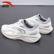 安踏男鞋星云2運動(dòng)鞋子男秋冬季新款皮面防潑水減震跑步鞋潮流休閑鞋 象牙白/霧灰/信鴿灰 【網(wǎng)面】 42.5