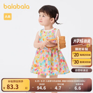 巴拉巴拉女童連衣裙寶寶裙子?jì)雰汗魅?024夏裝兒童洋氣甜美208224111025