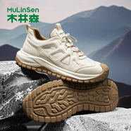 木林森【戶(hù)外休閑鞋】男鞋秋季軟底減震登山鞋耐磨運動(dòng)跑步老爹鞋男 白沙J451010698 40