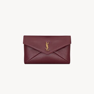 Saint Laurent女士深紅寶石色小牛皮磁吸扣大號手拿包769307AAE526593 29.5x18x4.5cm