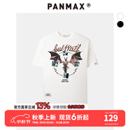 潘·麥克斯（PANMAX）PANMAX大碼男裝休閑美式潮牌印花短袖圓領(lǐng)T恤寬松胖男士帥氣夏季 白色 2XL