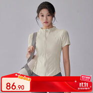 雪茜曼拉鏈瑜伽服女短袖修身顯瘦速干跑步T恤透氣薄款運動上衣夏外套