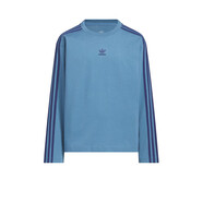 阿迪達(dá)斯 （adidas）童裝男童長袖T恤25夏秋三葉草純棉籃球風(fēng)大童運(yùn)動(dòng)寬松上衣 KG6623藍(lán)色 164