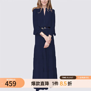MeetMetro瑪依爾法式仙女連衣裙女2025秋新款高端氣質(zhì)純欲風(fēng)裙子禮服長(zhǎng)裙 藏藍(lán)【現(xiàn)貨】 L