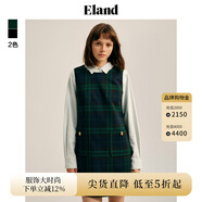 ELAND衣戀秋季連衣裙女圓領(lǐng)學(xué)院風(fēng)A字版型背心連衣裙 獵人綠(62)Hunter M