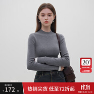 范思藍(lán)恩23FS14518毛針織打底衫女秋冬新款基礎(chǔ)內(nèi)搭毛衣 高級灰 M