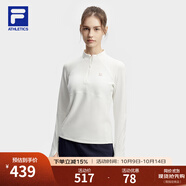 FILA 斐樂(lè )官方女子針織長(cháng)袖上衣2024春季新款防曬加絨健身運動(dòng)長(cháng)T 綸度白-WT XL 175/92A/XL