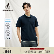 beanpole【涼感】男女同款   2025夏季索羅娜商務(wù)短袖T恤POLO 藏青色 L 180/96A