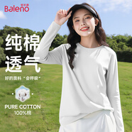 班尼路（Baleno）時(shí)尚純棉長(zhǎng)袖T恤女2025春秋新款休閑通勤上衣寬松透氣百搭打底衫