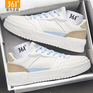 361°女鞋 板鞋百搭鞋子學生小白鞋秋冬休閑運動鞋361度休閑鞋女平板鞋 透氣沖孔丨白藍丨6610F 36 【官方正品/現(xiàn)貨速發(fā)】
