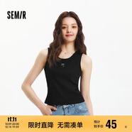 森馬（Semir）背心女短款蝴蝶結溫柔夏季2025時(shí)尚緊身繡花圓領(lǐng)上衣109325102001