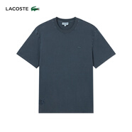 LACOSTE情侶款25夏新款水洗效果重磅純棉短袖T恤|TH4178 C7Z/灰藍色 S 3