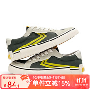飛躍（Feiyue）官方帆布鞋男鞋女鞋春冬季透氣厚底百搭情侶款運(yùn)動休閑板鞋子跑鞋 深灰黃 35碼