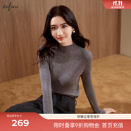 伊芙麗（eifini）伊芙麗半高領(lǐng)亮絲設(shè)計感針織打底衫毛針織衫2024冬季新款羊毛衫女 灰色 M /105-115斤