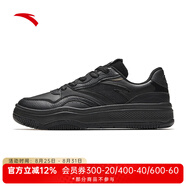 安踏（ANTA）板鞋休閑鞋百搭男子潮流時(shí)尚高幫男鞋運(yùn)動(dòng)鞋子男運(yùn)動(dòng)板鞋通勤百搭 基礎(chǔ)黑8077-1 42 (260)