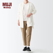無(wú)印良品（MUJI）  女式 法蘭絨 中長(cháng)襯衫  長(cháng)袖休閑百搭外套 純棉全棉 BCJ16C1A 米白色 XXS-XS 150/72A