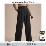 Abercrombie & Fitch女裝春秋美式復古氣質(zhì)白領(lǐng)通勤百搭高腰闊腿褲KI156-2403 黑色 29 S (155/76A)短版