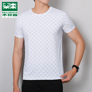 木林森（MULINSEN）運動(dòng)T恤男夏季冰感透氣圓領(lǐng)印花T恤男寬松速干輕薄休閑T恤 白色 M