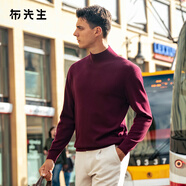 布先生【雙層保暖羊毛衫-中高領(lǐng)】長(cháng)袖針織衫毛衣純色羊毛衫內搭BT15560 酒莊紅 M (170)