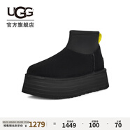 UGG秋季女士時(shí)尚舒適圓頭保暖厚底休閑經(jīng)典迷你短靴雪地靴1168170 BLK | 黑色 36