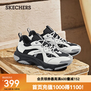 斯凱奇（Skechers）漫月鞋男復(fù)古慢跑鞋厚底增高舒適輕便休閑鞋183185/177590 黑色/白色/灰色/BKWG -女款177590 37.5