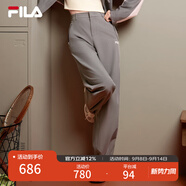 FILA 楊冪同款|斐樂官方女裝梭織長褲2025秋季新款時尚傘兵褲降落傘褲 云跡灰-DY M 165/66A/M