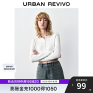 UR秋季新款女裝曠野美拉德百搭修身針織開衫UWB940014 本白 L