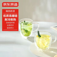 京東京造 玻璃杯 雙層泡茶水杯子耐熱耐高溫咖啡涼水馬克杯300ml