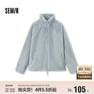 森馬（Semir）外套女插肩袖珊瑚絨仿羊羔毛2024冬季立領(lǐng)寬松夾克109724108003